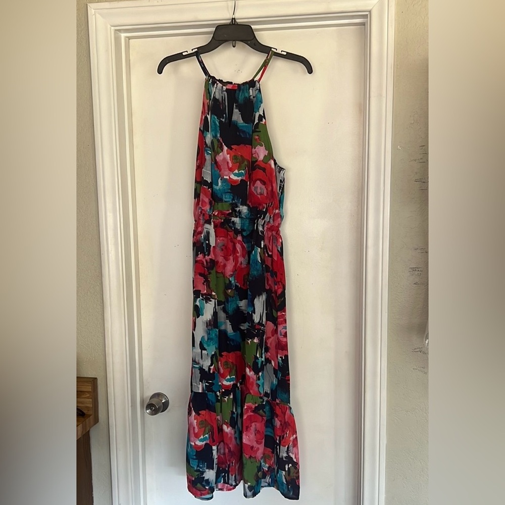 NWT Gibson X International Women's Day Flowy Floral Halter Midi Sundress L